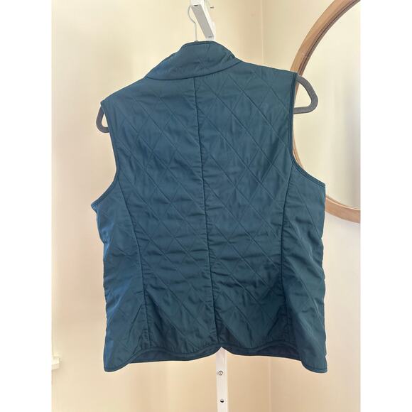Talbots Teal Quilted Vest with Fleece Lining, Size M - Picture 4 of 4